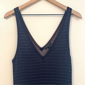 Rag & Bone Women’s Abigail Deep V-Neck Dress Size Small Navy and Red Knee Length